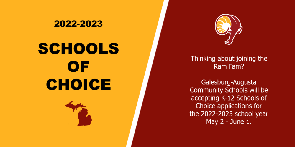 2022-2023 schools of choice. Thinking about joining the Ram Fam? G-ACS will be accepting Schools of Choice applications for the 2022-2023 school year May 2 - June 1. 