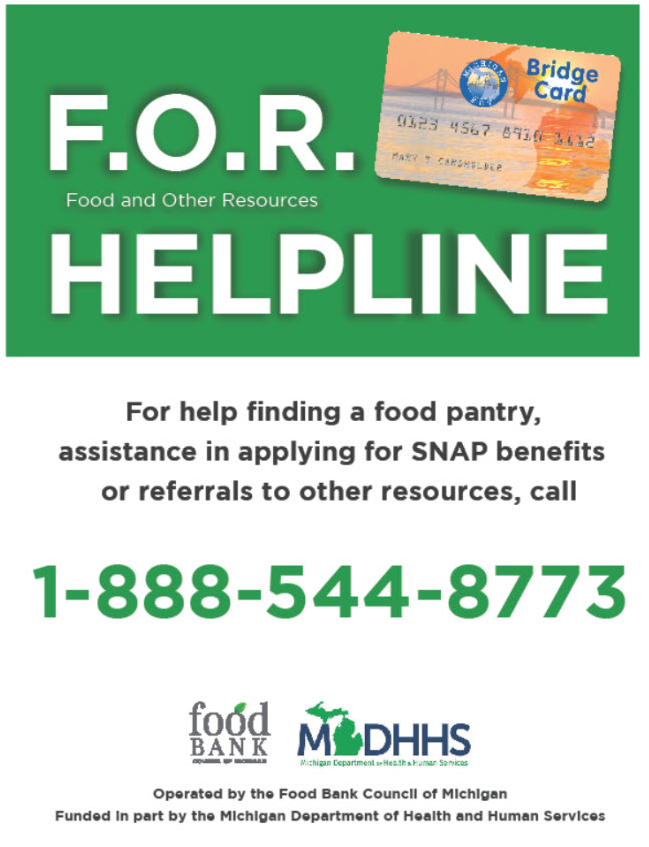 F.O.R. Helpline Food & Other Resources